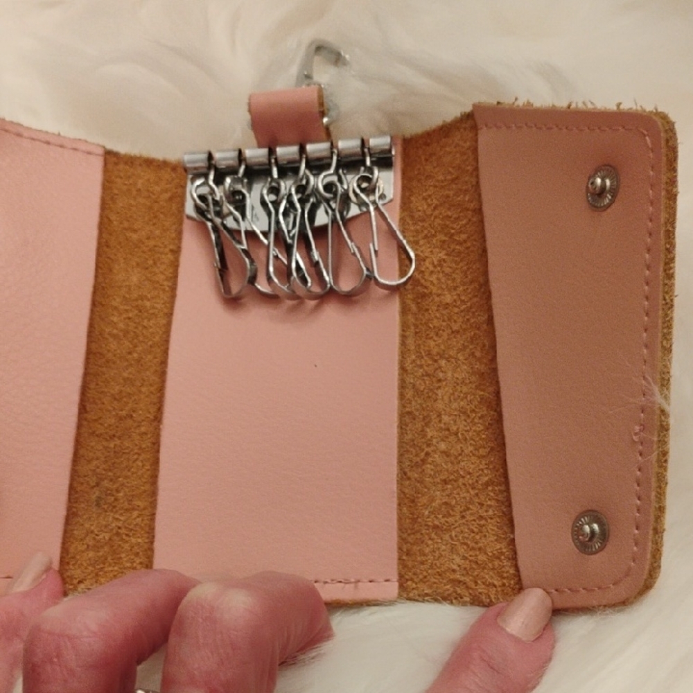 Pink and Silver Key Holder with Compact Design